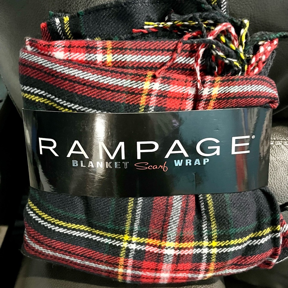 Multicolor plaid blanket scarf wrap